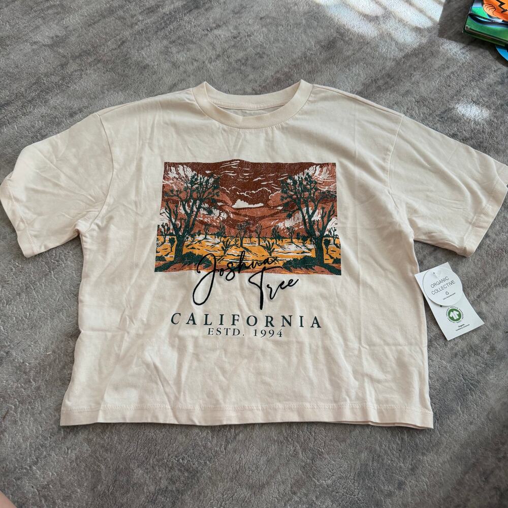 Organic Collective Joshua tree t shirt XS outdoorsy national park crop top